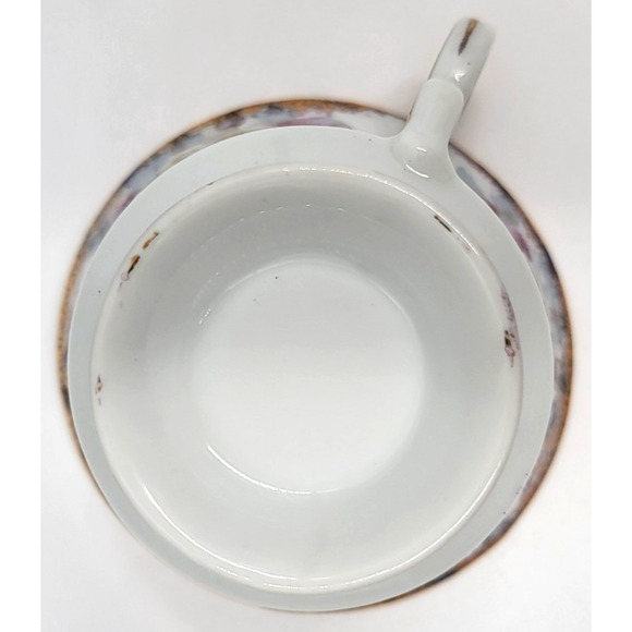 Vintage Pansy Teacup & Saucer Gold Trim Scalloped Bone China Floral 1950s - Picture 9 of 9